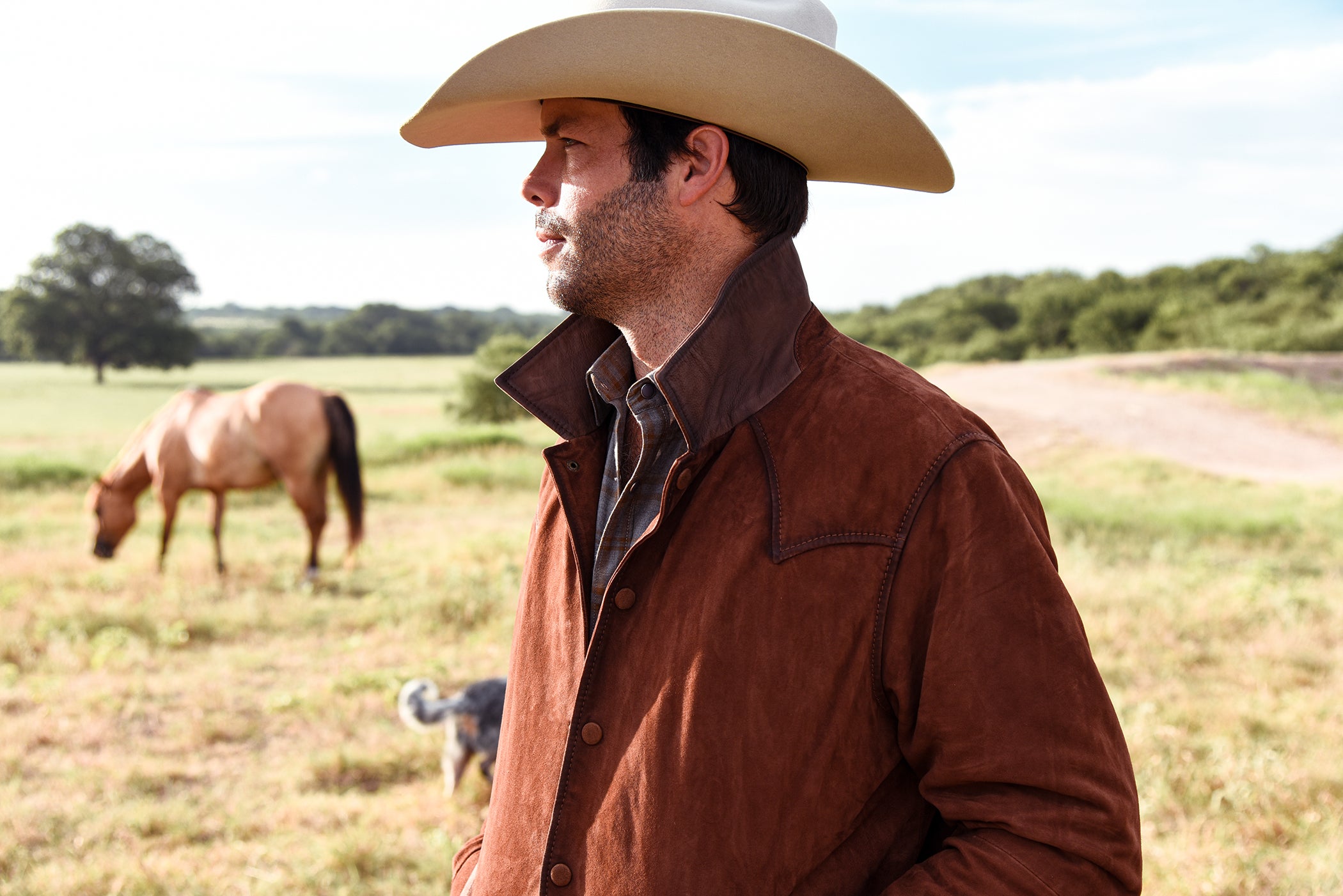 Distressed Trucker Leather Coat | Flynt Western