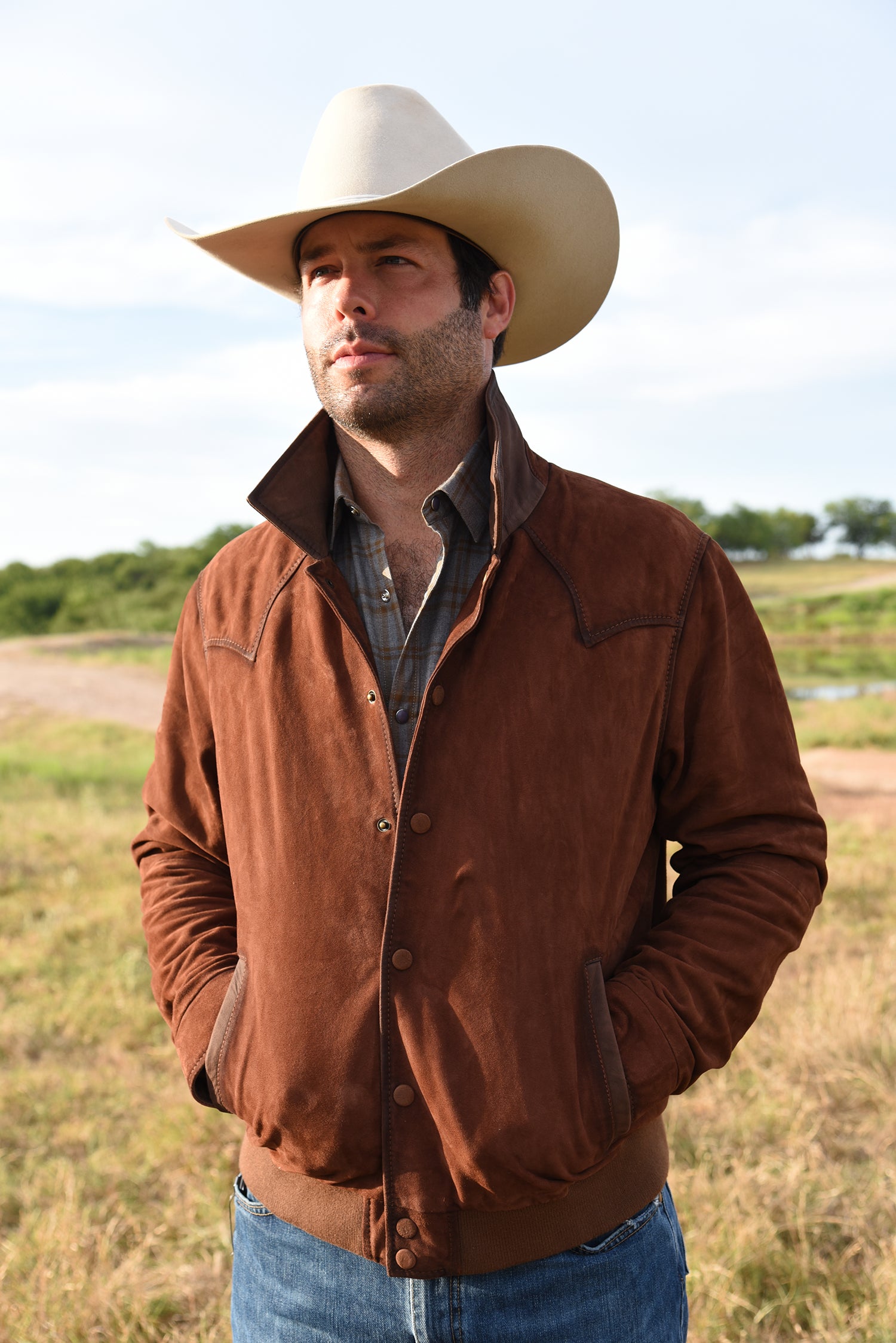 Distressed Trucker Leather Coat | Flynt Western